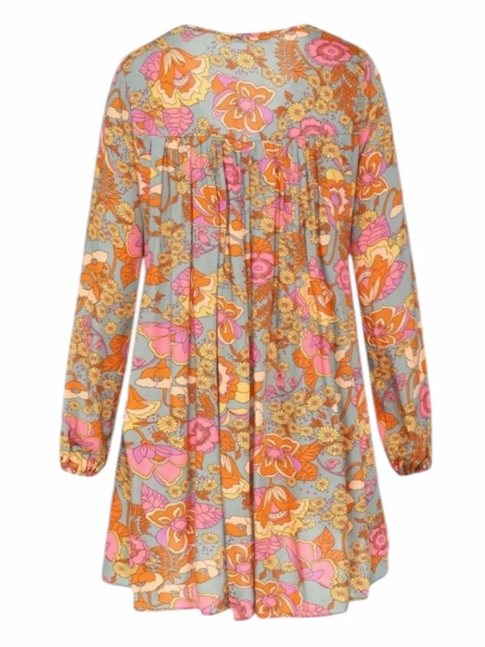 Bohemian Kaleidoscope Floral Print Mini Dress NWT - Picture 5 of 5